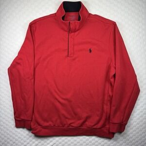 Polo Ralph Lauren Men Classics Sweatshirt With Snaps Red XL Black Pony Pullover